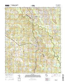 Senoia Georgia Current topographic map, 1:24000 scale, 7.5 X 7.5 Minute, Year 2014