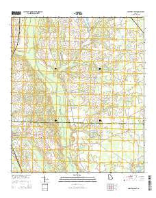 Smithville East Georgia Current topographic map, 1:24000 scale, 7.5 X 7.5 Minute, Year 2014