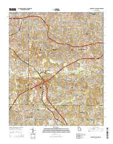 Southeast Atlanta Georgia Current topographic map, 1:24000 scale, 7.5 X 7.5 Minute, Year 2014