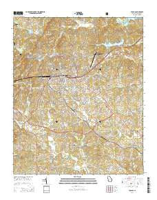 Toccoa Georgia Current topographic map, 1:24000 scale, 7.5 X 7.5 Minute, Year 2014
