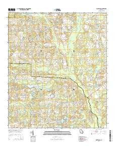 Waterloo Georgia Current topographic map, 1:24000 scale, 7.5 X 7.5 Minute, Year 2014