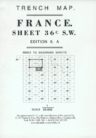 Buy map WWI France 36C SW Lens - Maroc - Souchez - Vimy Trench Map