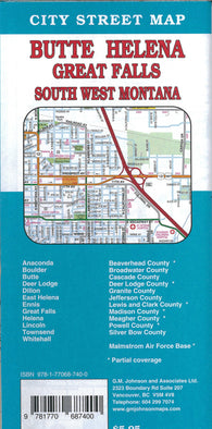 Buy map Great Falls : Butte : Helena : south west Montana : city street map = Butte : Helena : Great Falls : south west Montana : city street map