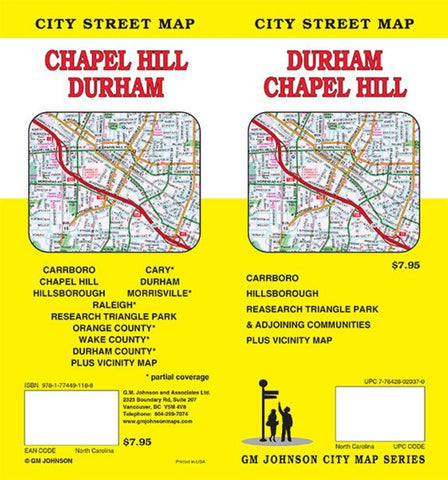 Buy map Durham / Chapel Hill, N. Carolina Street Map