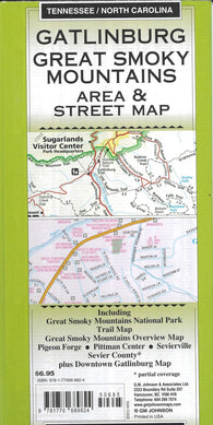 Buy map Gatlinburg Great Smoky Mountains Area & Street Map