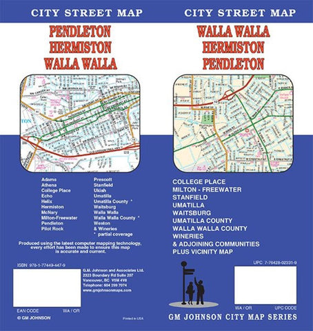 Buy map Walla Walla : Hermiston : Pendleton : city street map
