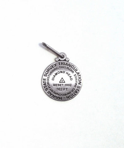 Buy map Diamond Head, Hawaii benchmark zipper pull
