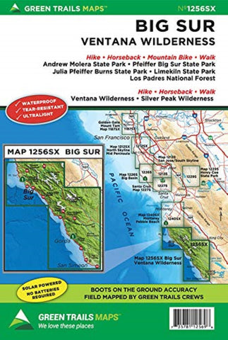 Buy map Big Sur Ventana Wilderness, CA No. 1256SX