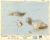 Maui Hawaii Historical topographic map, 1:250000 scale, 1 X 2 Degree, Year 1954