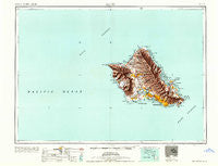 Oahu Hawaii Historical topographic map, 1:250000 scale, 1 X 2 Degree, Year 1961