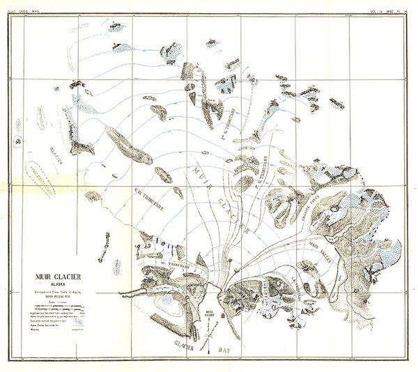 Buy map 1892 Muir Glacier, Alaska Map