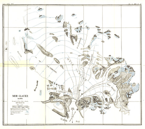 Buy map 1892 Muir Glacier, Alaska Map