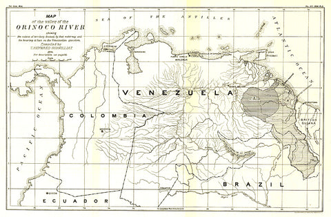 Buy map 1896 Valley of the Orinoco River Map