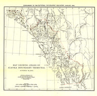 Buy map 1904 Map Showing Award of Alaska Boundary Tribunal of 1896