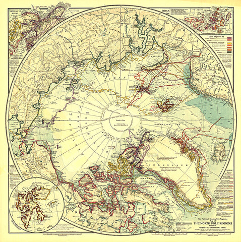 Buy map 1907 North Pole Regions Map