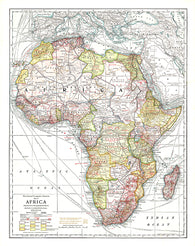 Buy map 1909 Africa Map