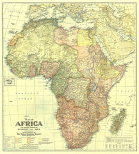 Buy map 1922 Africa Map with portions of Europe and Asia