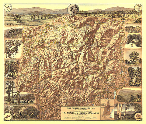 Buy map 1937 White Mountains of New Hampshire Map