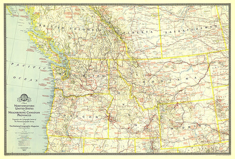 Buy map 1941 Northwestern United States and Canadian Provinces Map