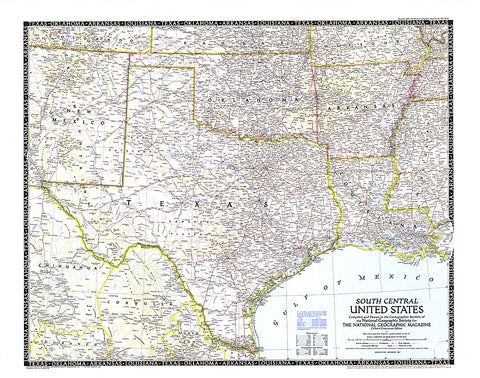 Buy map 1947 South Central United States Map
