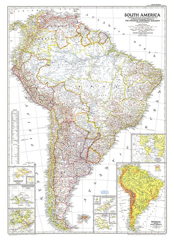 Buy map 1950 South America Map
