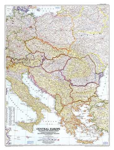Buy map 1951 Central Europe Map
