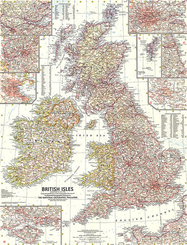 Buy map 1958 British Isles Map