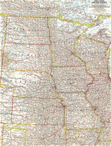 Buy map 1958 North Central United States Map