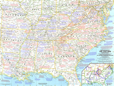 Buy map 1961 Battlefields of the Civil War Map