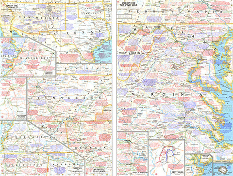Buy map 1961 Battlefields of the Civil War Theme