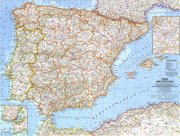 Buy map 1965 Spain and Portugal