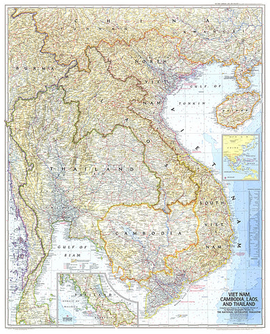 Buy map 1967 Vietnam, Cambodia, Laos, and Thailand Map