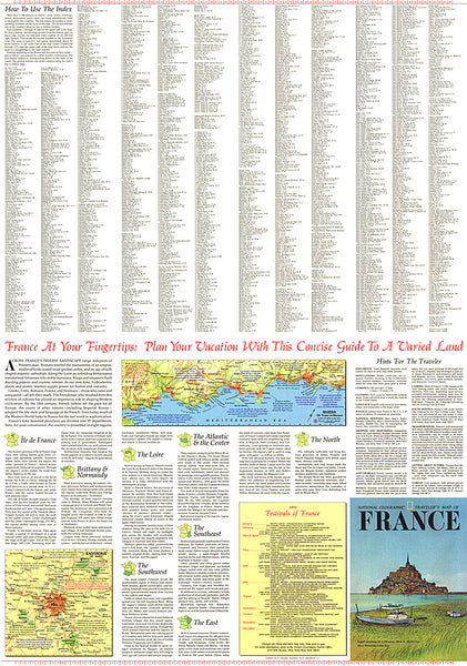 Buy map 1971 Travelers Map of France Theme