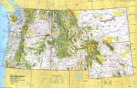 Buy map 1973 Close-up USA, Northwest Map