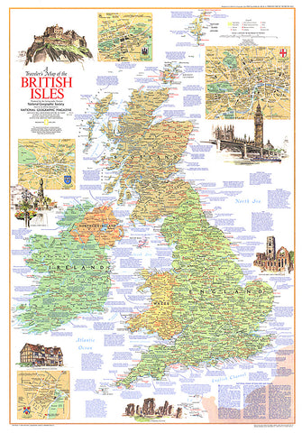 Buy map 1974 Travelers Map of the British Isles