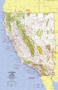 Buy map 1974 Close-up USA, California and Nevada Map