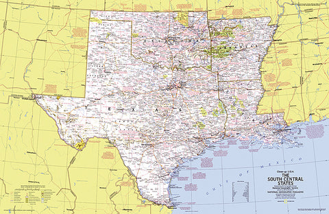 Buy map 1974 Close-up USA, South Central States Map