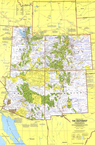 Buy map 1977 Close-up USA, Southwest Map