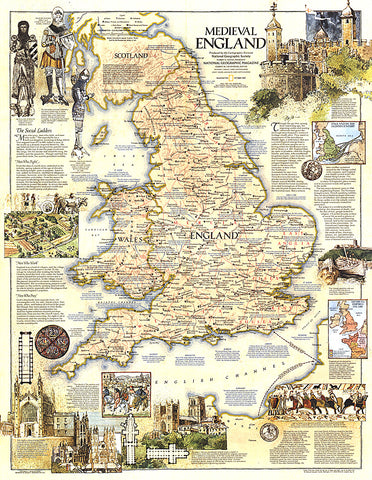 Buy map 1979 Medieval England Map