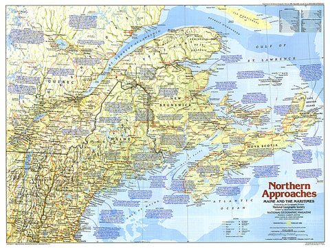 Buy map 1985 Northern Approaches Maine to the Maritimes Map
