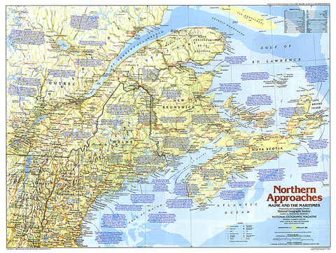 Buy map 1985 Northern Approaches Maine to the Maritimes Map