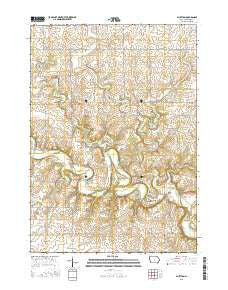 Bluffton Iowa Current topographic map, 1:24000 scale, 7.5 X 7.5 Minute, Year 2015