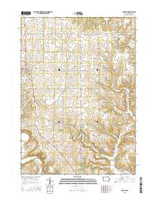 Burr Oak Iowa Current topographic map, 1:24000 scale, 7.5 X 7.5 Minute, Year 2015