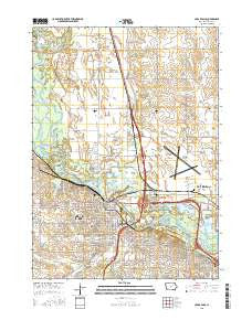 Cedar Falls Iowa Current topographic map, 1:24000 scale, 7.5 X 7.5 Minute, Year 2015