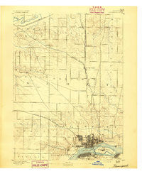 Davenport Iowa Historical topographic map, 1:62500 scale, 15 X 15 Minute, Year 1891