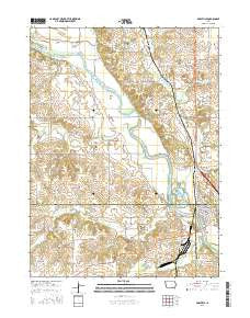 Eddyville Iowa Current topographic map, 1:24000 scale, 7.5 X 7.5 Minute, Year 2015