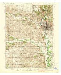 Iowa City Iowa Historical topographic map, 1:62500 scale, 15 X 15 Minute, Year 1938