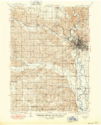 Iowa City Iowa Historical topographic map, 1:62500 scale, 15 X 15 Minute, Year 1938