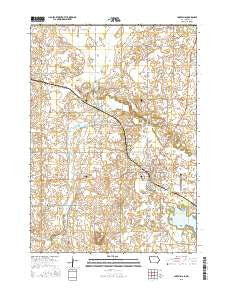 Lake Mills Iowa Current topographic map, 1:24000 scale, 7.5 X 7.5 Minute, Year 2015