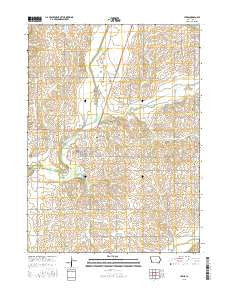 Lewis Iowa Current topographic map, 1:24000 scale, 7.5 X 7.5 Minute, Year 2015